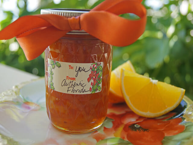 Photo of orange jam jar as a gift