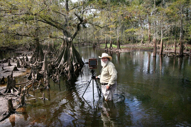 Clyde Butcher and a camera in Fisheating Creek