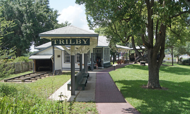 1887 photo Trilby Depot, Pioneer Museum & Village