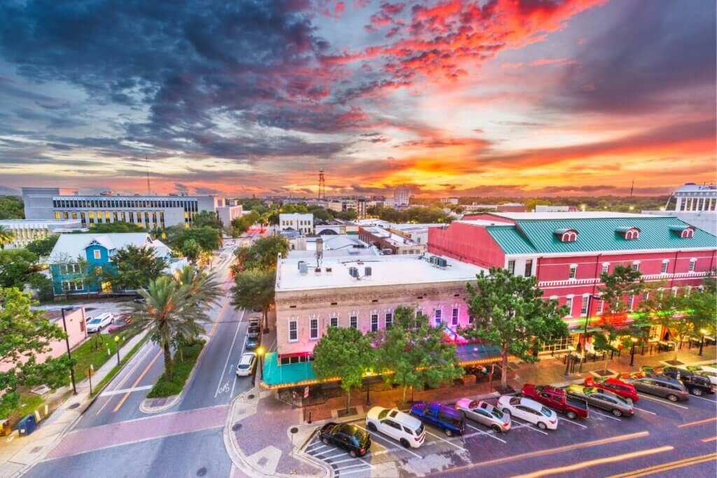 Downtown Gainesville Florida At Dusk By Sean Pavone 1024x683 