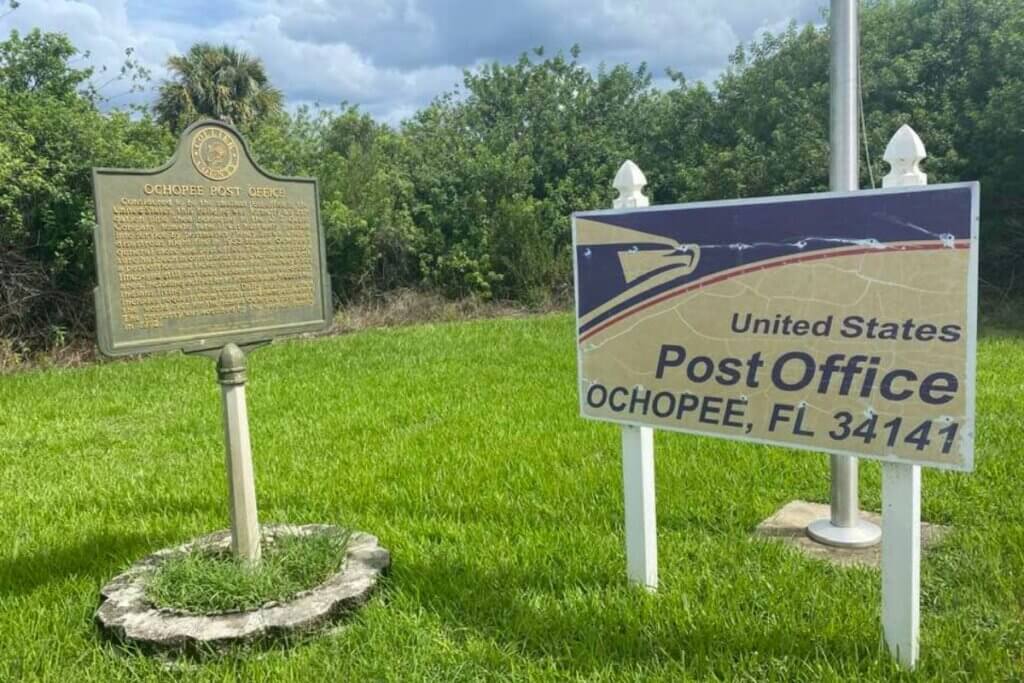 Ochopee Post Office signs